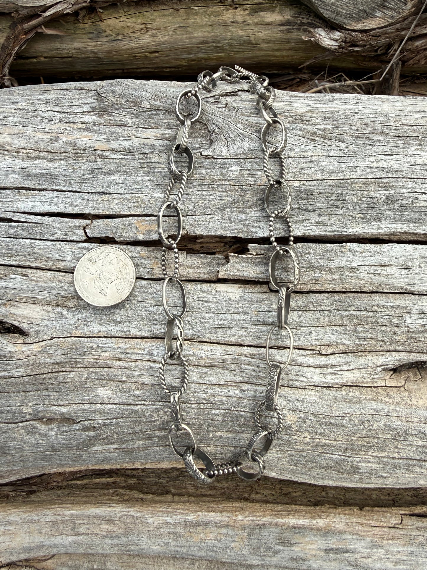 Patterned Sterling Silver Chain