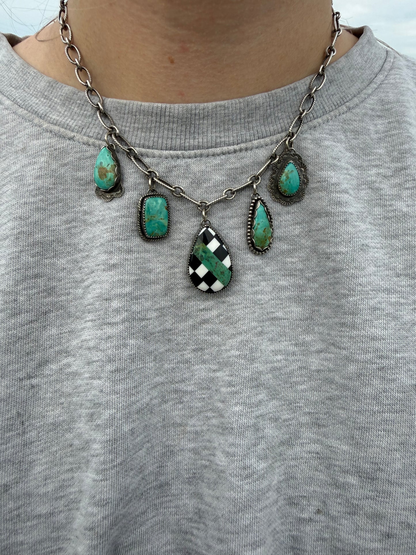 Turquoise Mountain Charm Necklace
