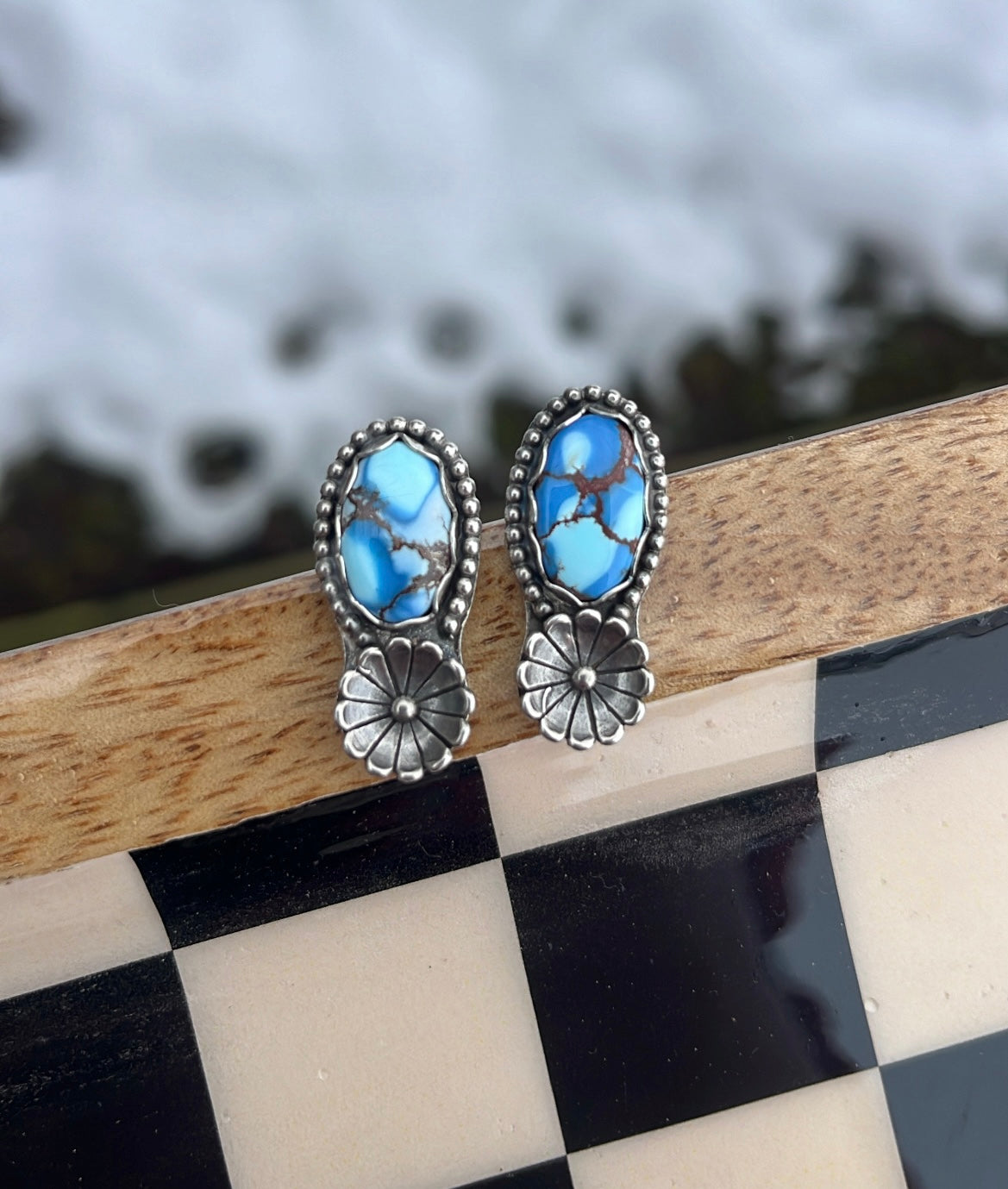 Golden Hills Flower Earrings