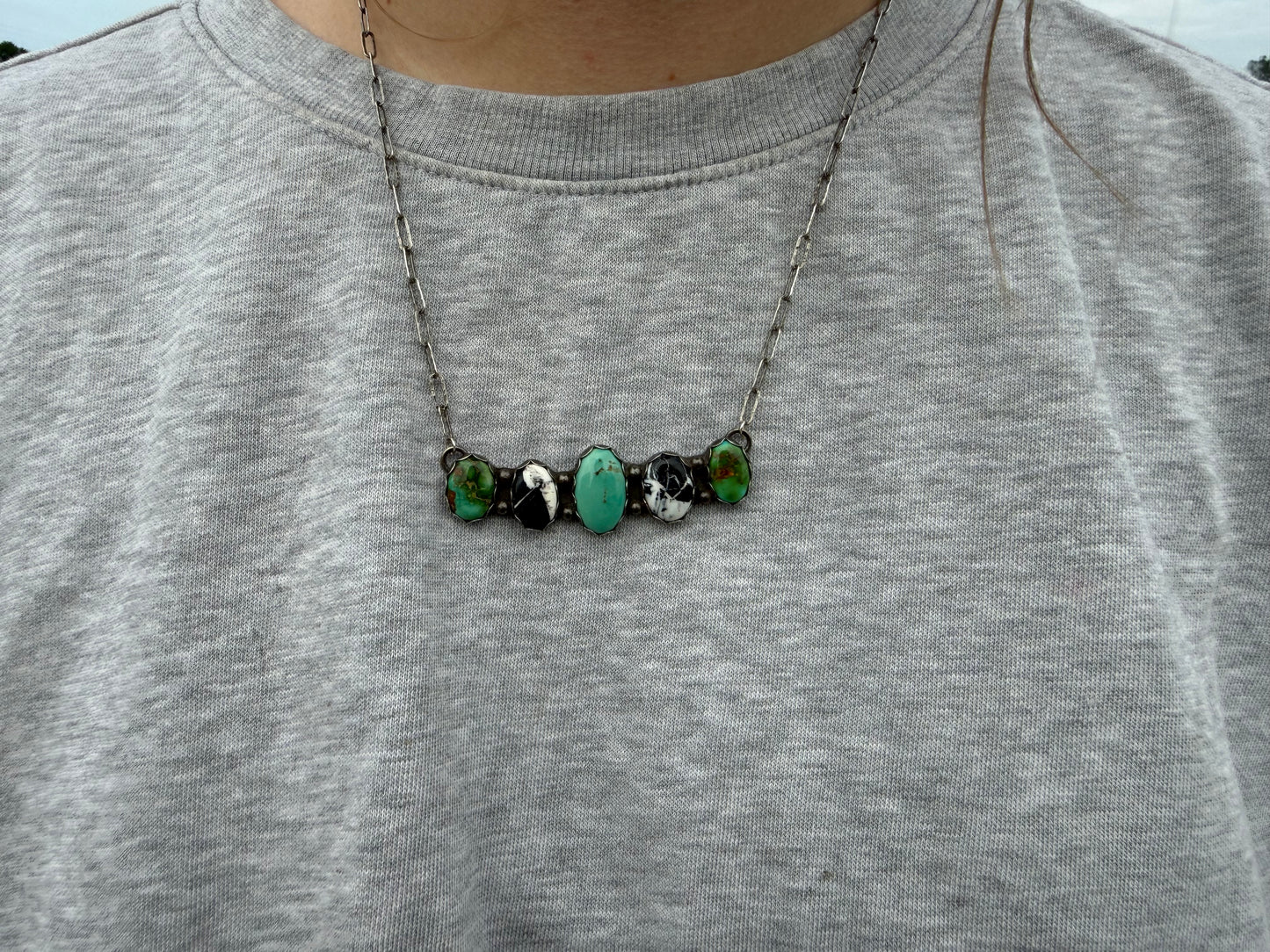 Multi-Stone Bar Necklace