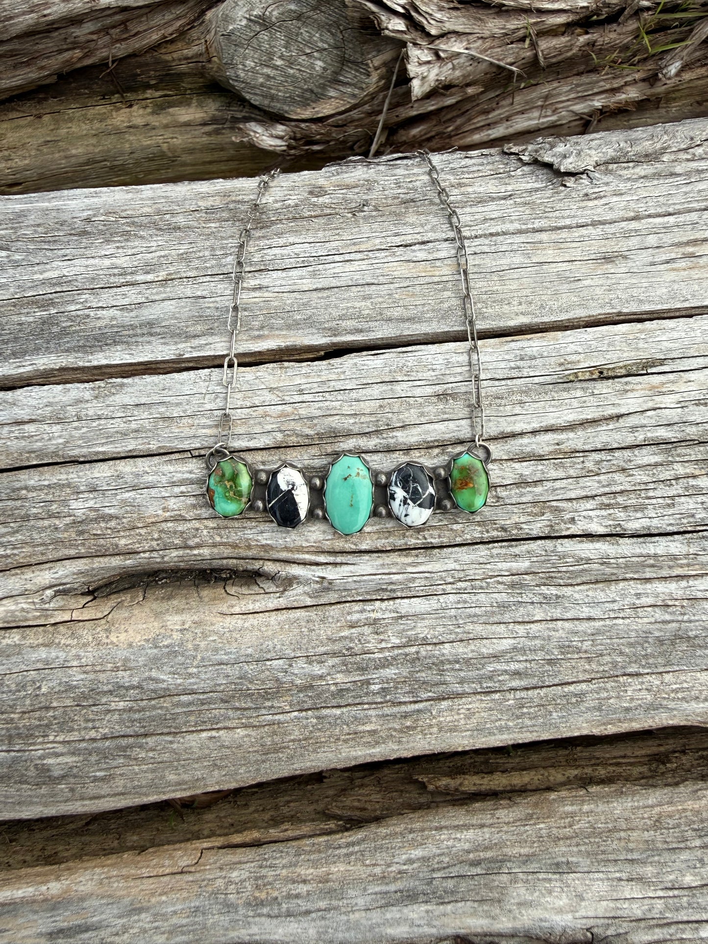 Multi-Stone Bar Necklace