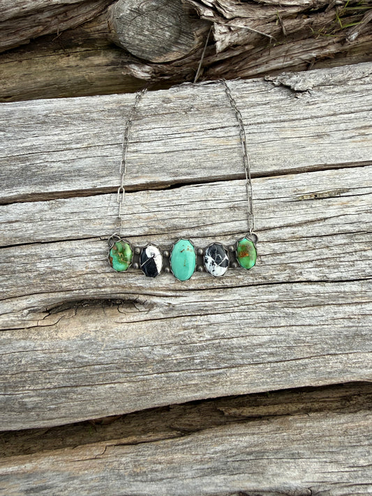 Multi-Stone Bar Necklace