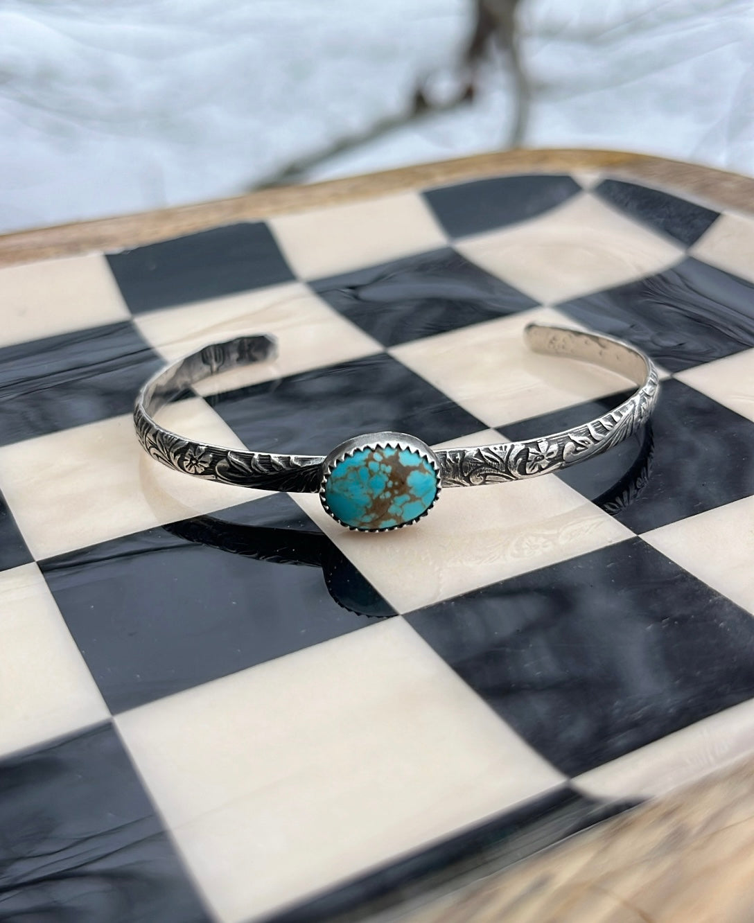 Number 8 Turquoise Cuff