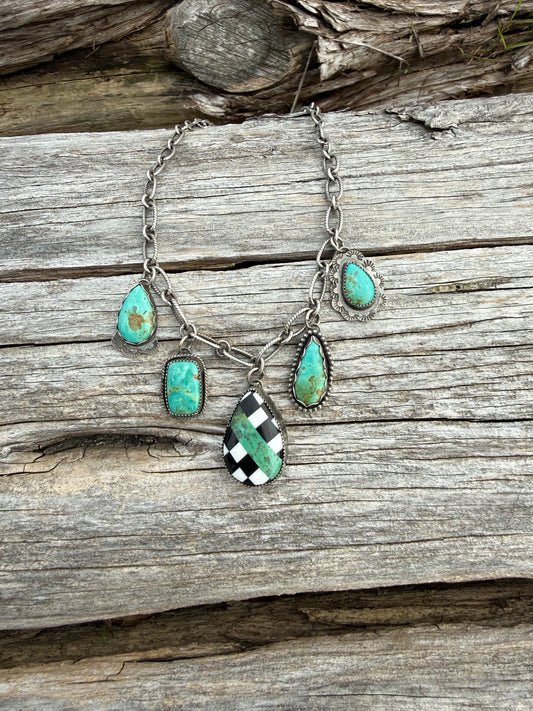 Turquoise Mountain Charm Necklace