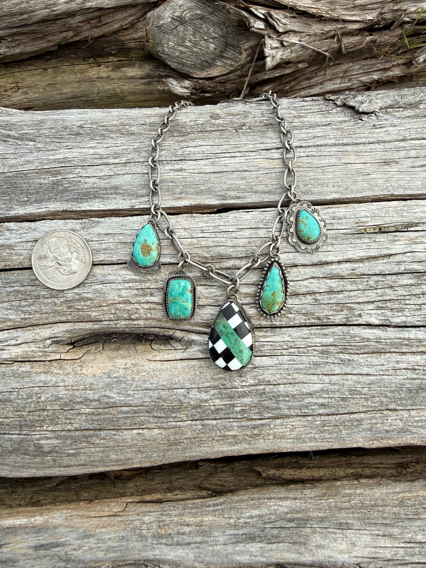 Turquoise Mountain Charm Necklace