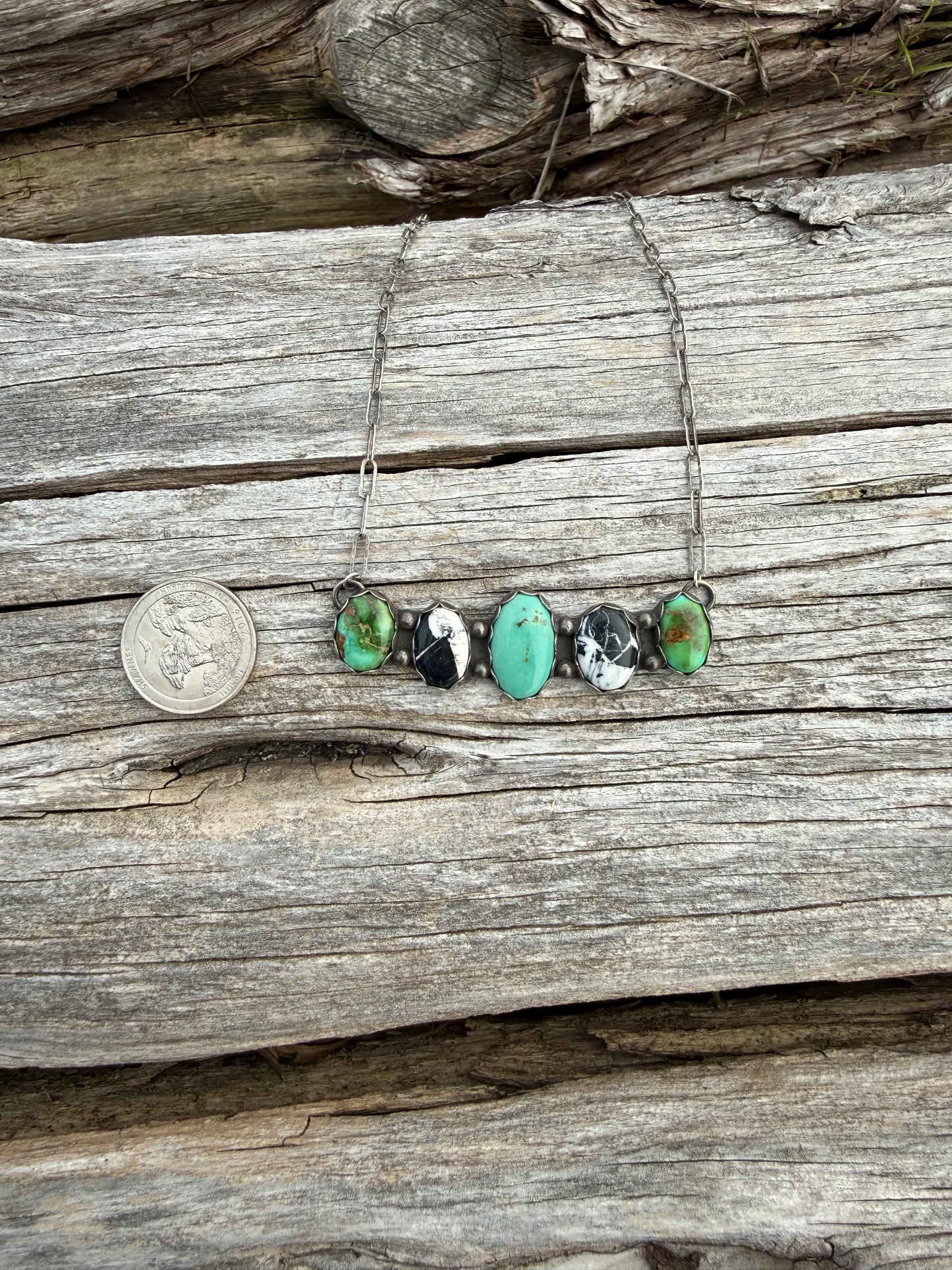 Multi-Stone Bar Necklace
