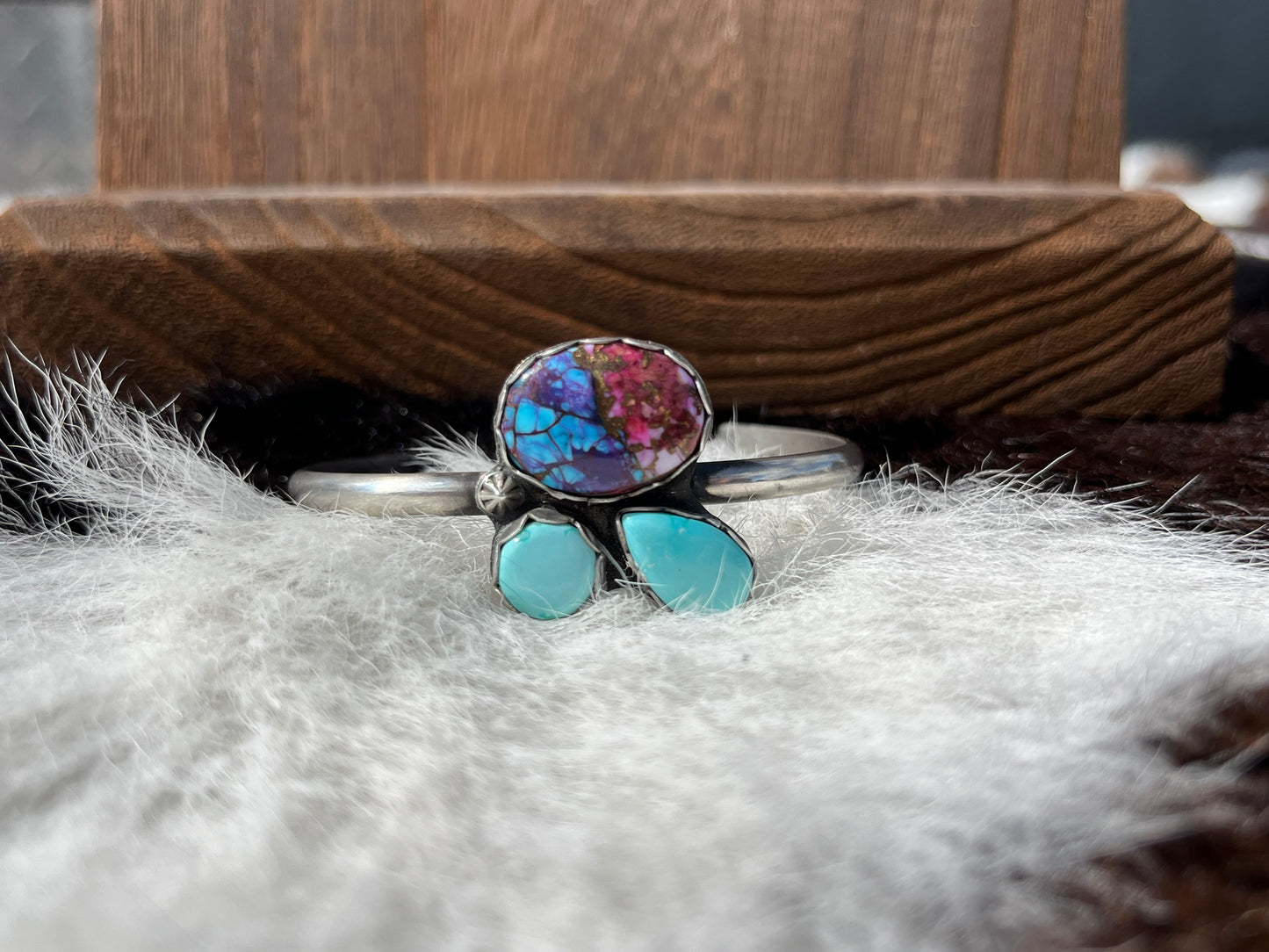 Spiny Kingman + Fox Turquoise cuff