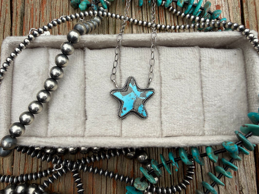 Natural Turquoise Star Necklace