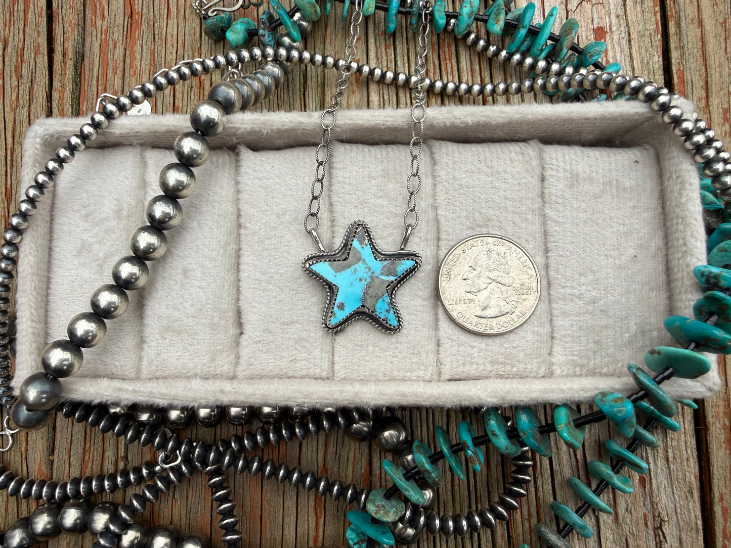Natural Turquoise Star Necklace