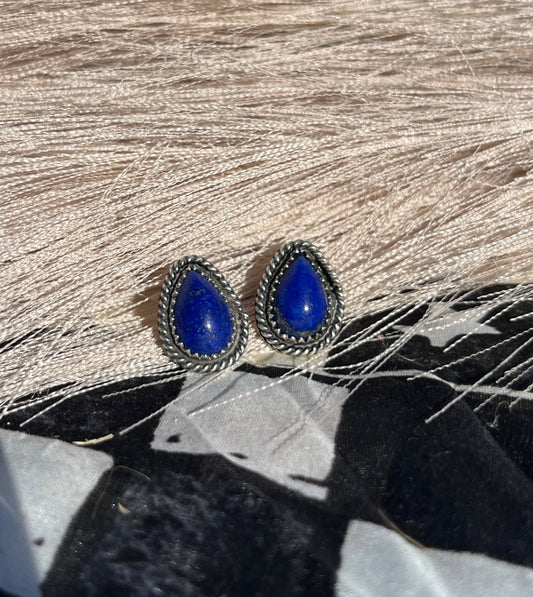 Lapis Lazuli Teardrop Studs